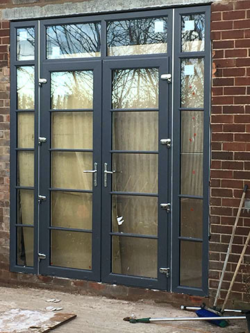 The first of our six windows French doors