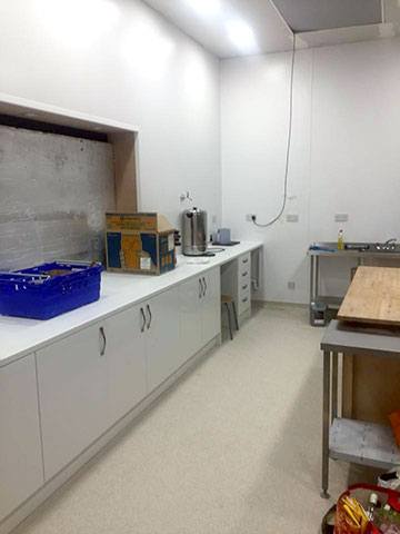 kitchen hot drinks area and hatch
