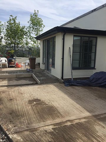 pathway towards entrance being laid