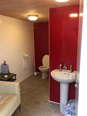 New toilet sink area nice lighting